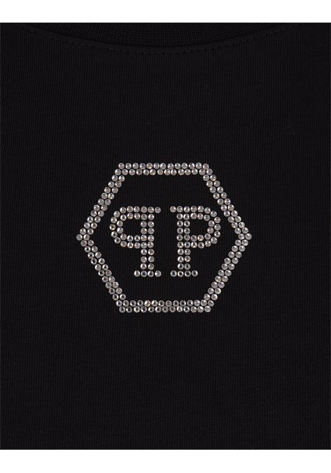 PHILIPP PLEIN T-Shirt Round Neck SS Crystal Hexagon Nera - PHILIPP PLEIN Grandi sconti