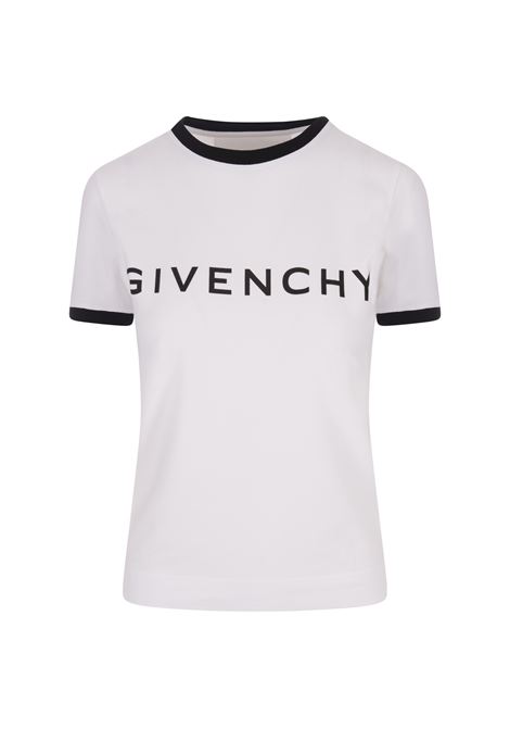 GIVENCHY T-Shirt Slim GIVENCHY Archetype In Cotone Bianco/Nero - GIVENCHY Offerte stagionali