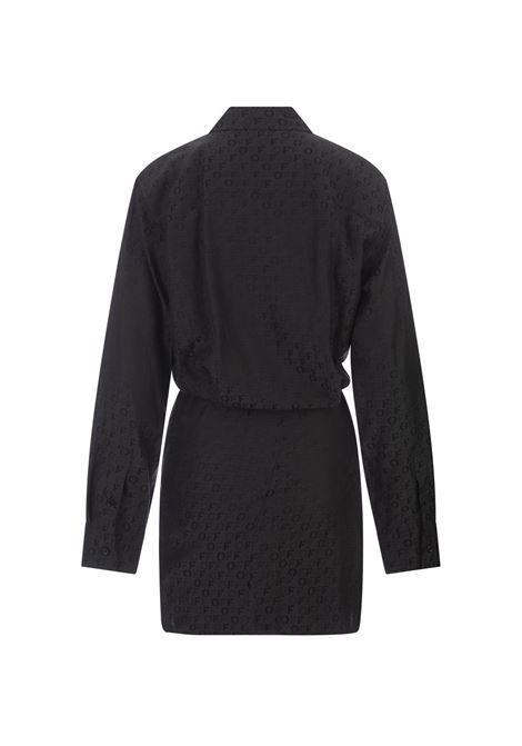 OFF-WHITE Mini Abito Monogram Jacquard Twisted Nero - OFF-WHITE Offerte speciali