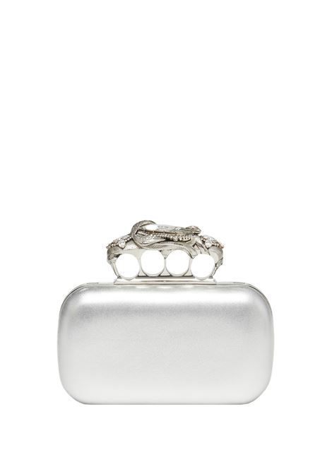 ALEXANDER MCQUEEN Clutch The Knuckle Serpente Argento - ALEXANDER MCQUEEN Sconti VIP