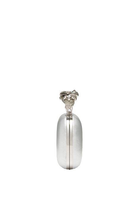 ALEXANDER MCQUEEN Clutch The Knuckle Serpente Argento - ALEXANDER MCQUEEN Sconti VIP