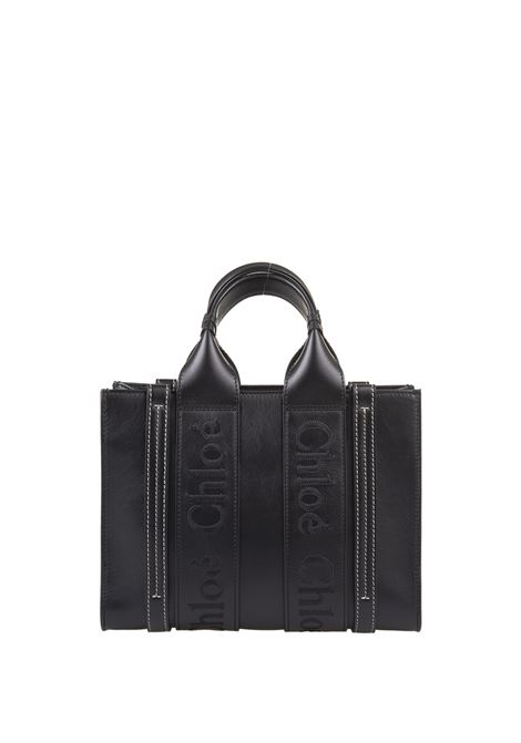CHLOÉ Borsa Shopping Piccola Woody In Pelle Nera - CHLOÉ Fino al 50% di sconto