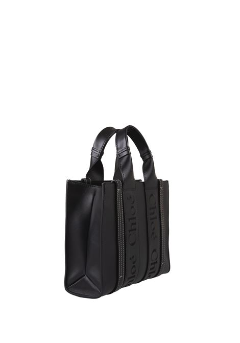 CHLOÉ Borsa Shopping Piccola Woody In Pelle Nera - CHLOÉ Fino al 50% di sconto