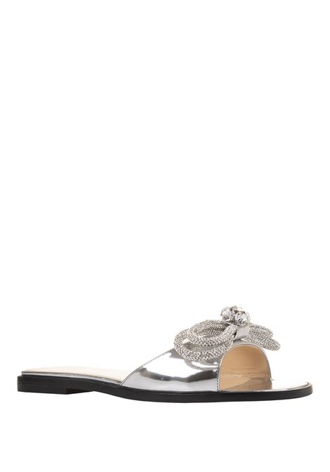 MACH & MACH Sandali Bassi Double Bow In Pelle Specchiata Argento - MACH & MACH Fino al 55% di sconto