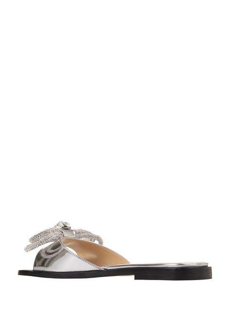 MACH & MACH Sandali Bassi Double Bow In Pelle Specchiata Argento - MACH & MACH Fino al 55% di sconto