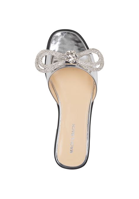 MACH & MACH Sandali Bassi Double Bow In Pelle Specchiata Argento - MACH & MACH Fino al 55% di sconto