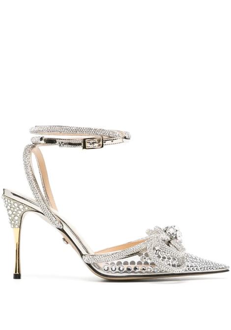 MACH & MACH Slingback Double Bow 100 mm Gold Con Cristalli - MACH & MACH Trasporto libero internazionale