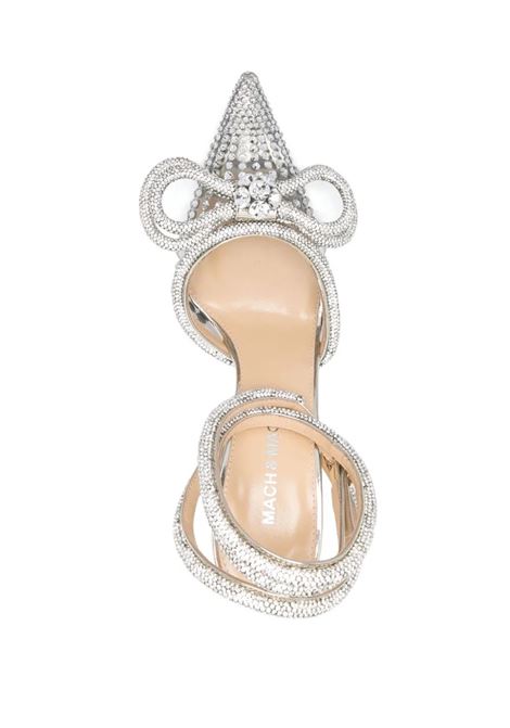 MACH & MACH Slingback Double Bow 100 mm Gold Con Cristalli - MACH & MACH Trasporto libero internazionale