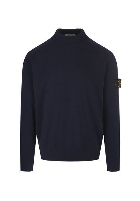 STONE ISLAND Pullover a Girocollo In Lana Blu Navy - STONE ISLAND Qualità