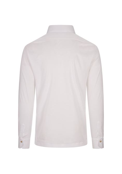 KITON Polo A Maniche Lunghe In Jersey Bianco - KITON Promozione