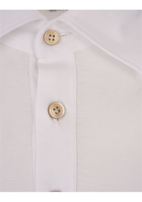 KITON Polo A Maniche Lunghe In Jersey Bianco - KITON Promozione