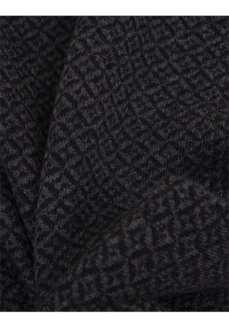 KITON Sciarpa In Cashmere Blu Con Motivo Jacquard - KITON Pezzi Unici