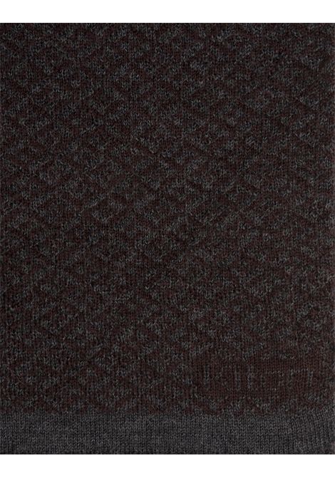 KITON Sciarpa In Cashmere Marrone Con Motivo Jacquard - KITON Soddisfazione Garantita