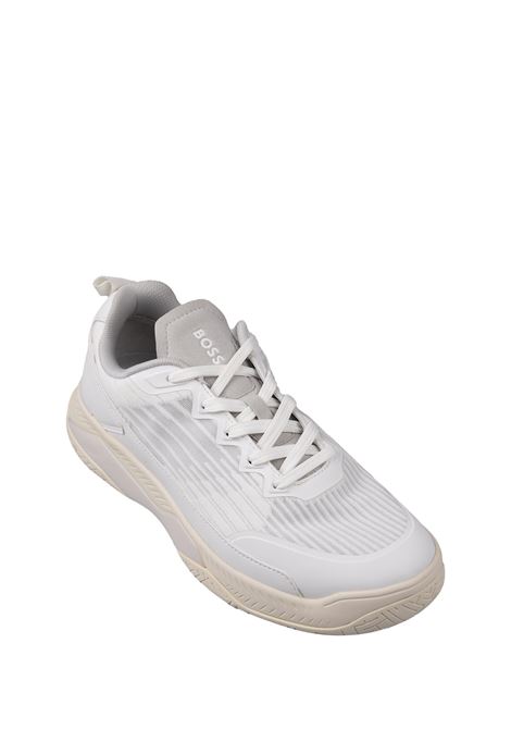 BOSS Sneakers Bianche In Materiali Misti Con Suola Antiscivolo - BOSS Affare Del Giorno