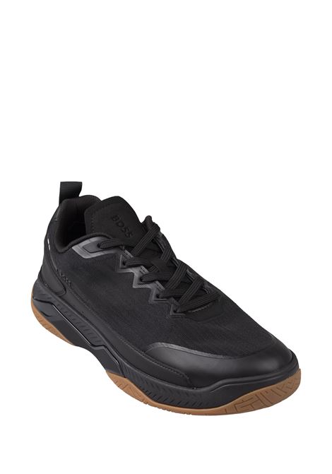 BOSS Sneakers Nere In Materiali Misti Con Suola Antiscivolo - BOSS Prezzo Ridotto