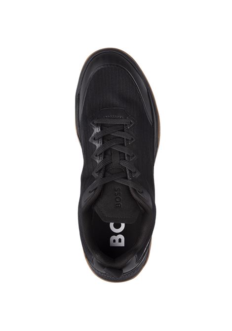 BOSS Sneakers Nere In Materiali Misti Con Suola Antiscivolo - BOSS Prezzo Ridotto