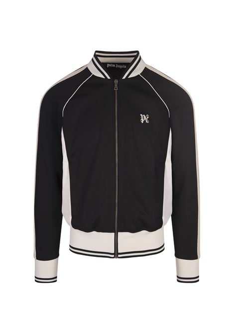 PALM ANGELS Giacca Track Nera e Bianca Con Monogramma - PALM ANGELS Sottocosto