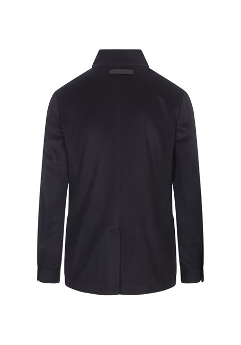 ZEGNA Cappotto Midi In Cashmere Blu Scuro - ZEGNA In Saldo