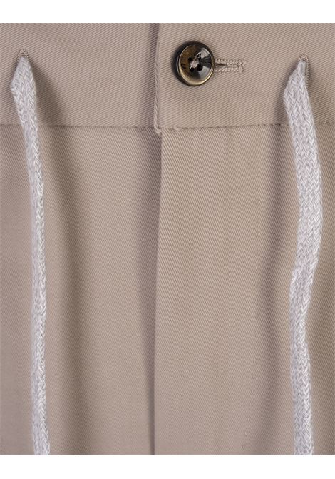 PT TORINO Pantaloni Slim Fit Con Coulisse In Misto Cashmere Sabbia - PT TORINO Nuova