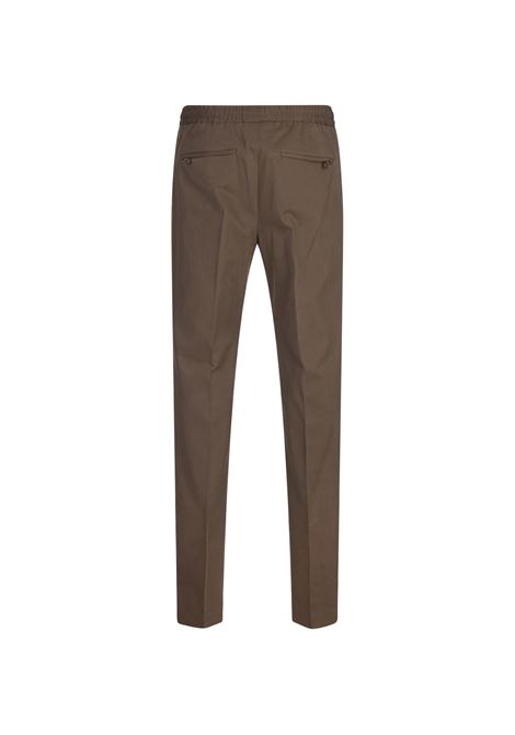 PT TORINO Pantaloni Slim Fit Con Coulisse In Misto Cashmere Marrone - PT TORINO Moda