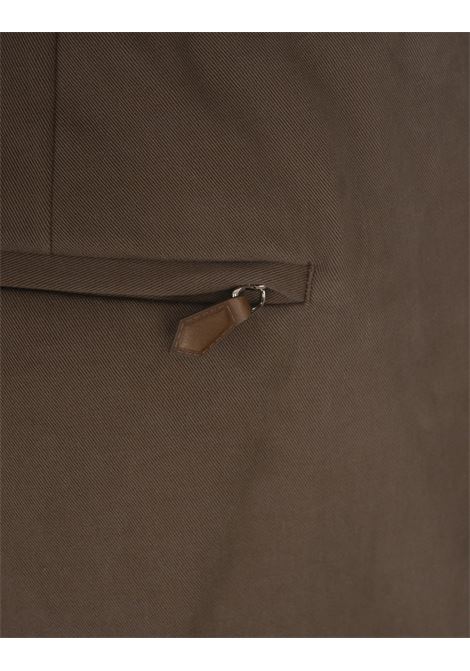 PT TORINO Pantaloni Slim Fit Con Coulisse In Misto Cashmere Marrone - PT TORINO Moda