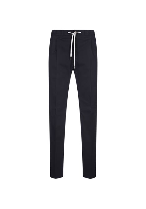 PT TORINO Pantaloni Slim Fit Con Coulisse In Misto Cashmere Blu - PT TORINO Spedizione gratuita