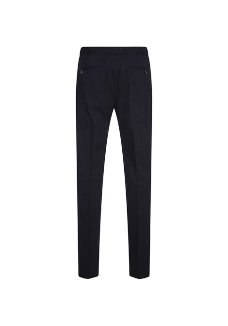 PT TORINO Pantaloni Slim Fit Con Coulisse In Misto Cashmere Blu - PT TORINO Spedizione gratuita