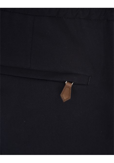 PT TORINO Pantaloni Slim Fit Con Coulisse In Misto Cashmere Blu - PT TORINO Spedizione gratuita