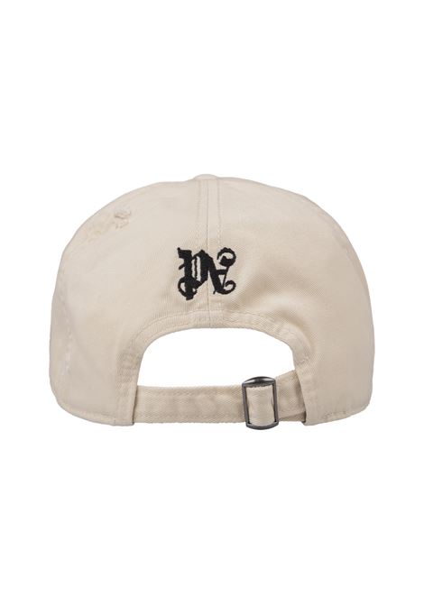 PALM ANGELS Cappello Da Baseball Beige Chiaro Con Logo e Monogramma - PALM ANGELS Grande vendita