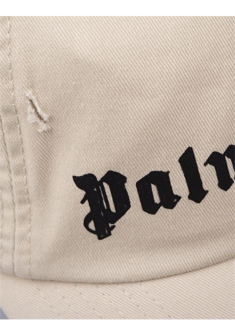 PALM ANGELS Cappello Da Baseball Beige Chiaro Con Logo e Monogramma - PALM ANGELS Grande vendita