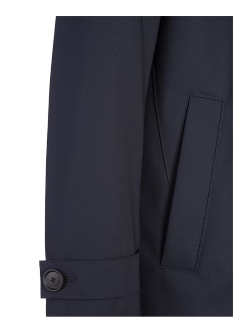 BOSS Cappotto Impermeabile In Misto Lana Blu Scuro - BOSS Shopping online
