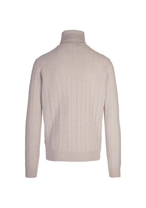 BOSS Maglione Dolcevita In Lana Vergine e Cashmere Bianco - BOSS Black Friday