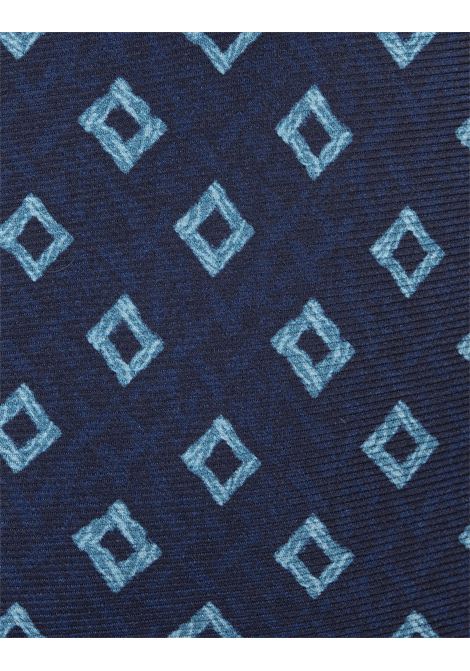 KITON Cravatta Blu Scuro Con Pattern Rombi - KITON Offerta per la Festa della Mamma
