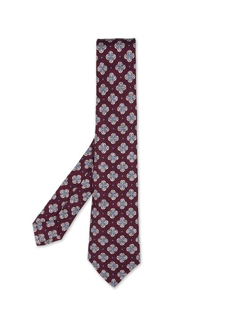 KITON Cravatta In Seta Bordeaux Con Pattern Multicolor - KITON