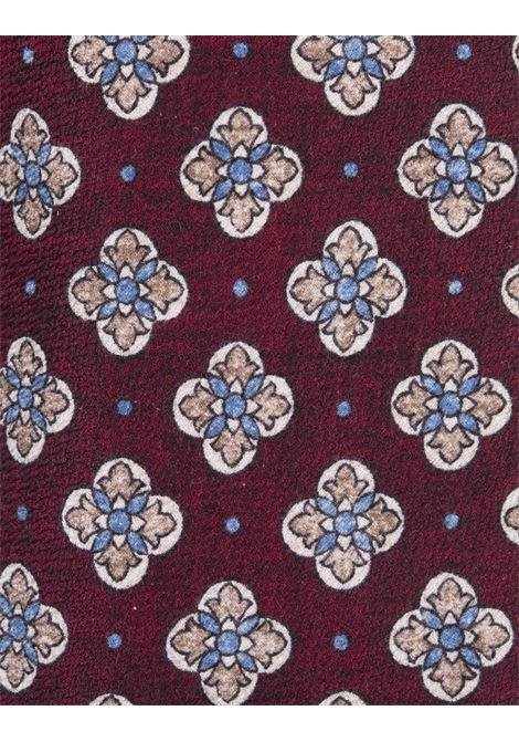 KITON Cravatta In Seta Bordeaux Con Pattern Multicolor - KITON Smaltimento dello stoccaggio