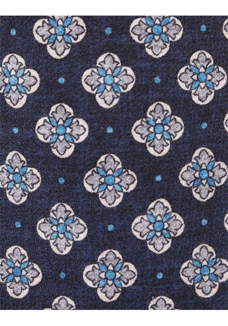 KITON Cravatta In Seta Blu Con Pattern Multicolor - KITON Vendita calda