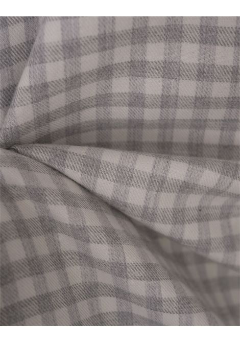 KITON Camicia Bianca Con Motivo a Quadretti Grigio - KITON Offerta migliore