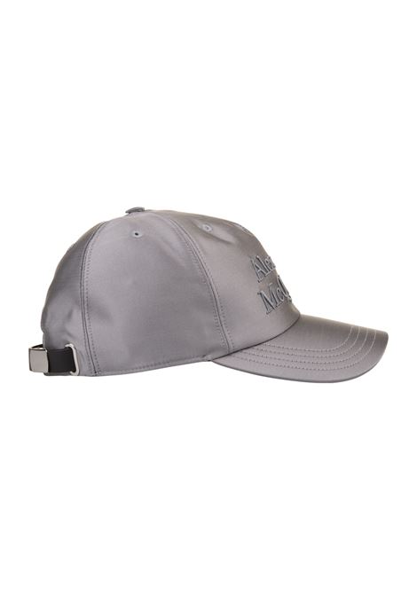 ALEXANDER MCQUEEN Cappello Da Baseball In Misto Seta Grigio Con Logo Frontale - ALEXANDER MCQUEEN Nuovi prodotti