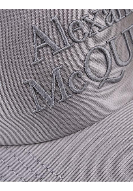 ALEXANDER MCQUEEN Cappello Da Baseball In Misto Seta Grigio Con Logo Frontale - ALEXANDER MCQUEEN Nuovi prodotti