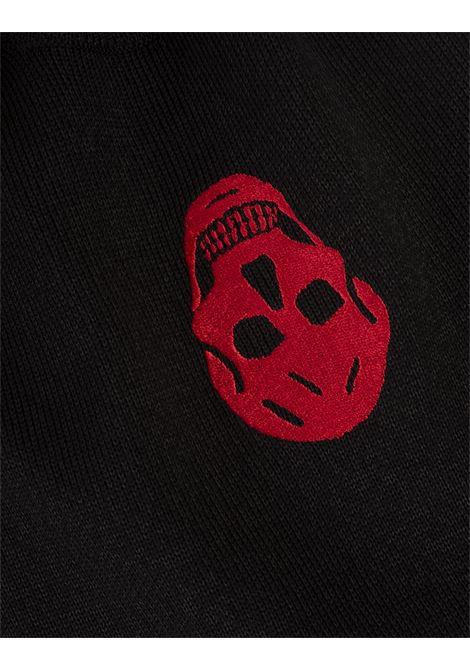 ALEXANDER MCQUEEN Maglione Nero Con Skull Rosso Rovesciato - ALEXANDER MCQUEEN Bestseller