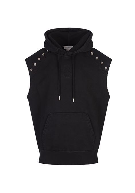ALEXANDER MCQUEEN Felpa Smanicata Nera Con Teschio Capovolto - ALEXANDER MCQUEEN Offerte giornaliere