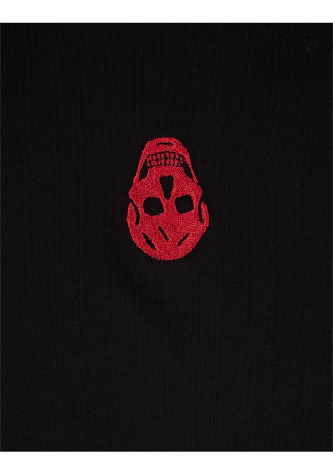 ALEXANDER MCQUEEN T-Skirt Nera Con Skull Rovesciato - ALEXANDER MCQUEEN Enormi risparmi