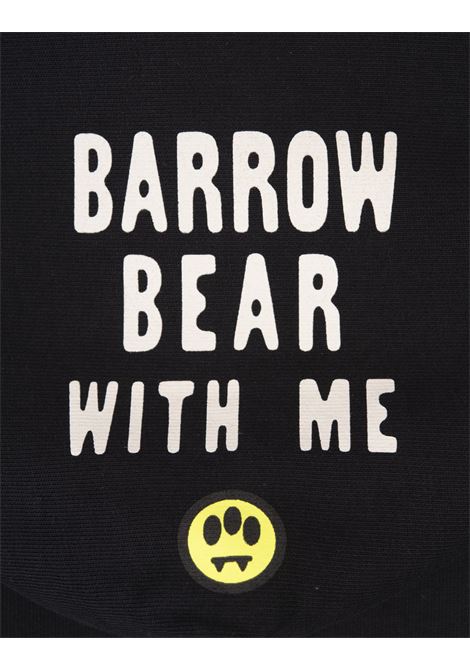 BARROW Felpa Nera Con Patch Bear e Stampa Sul Cappuccio - BARROW Super Saving Price