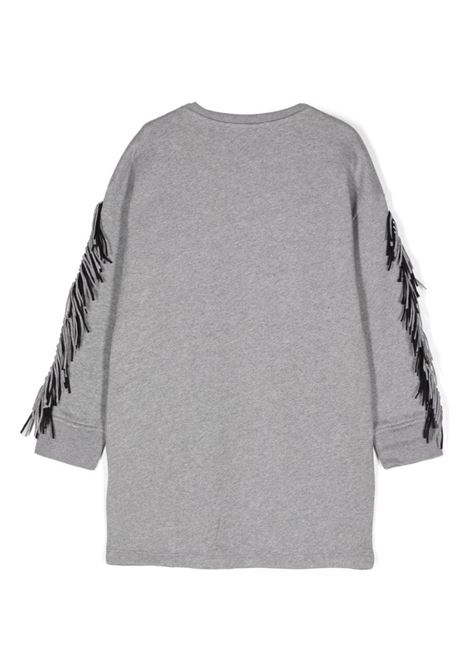 STELLA MCCARTNEY KIDS Abito Grigio con Frange e Grafica Stella - STELLA MCCARTNEY KIDS Offerta settimanale