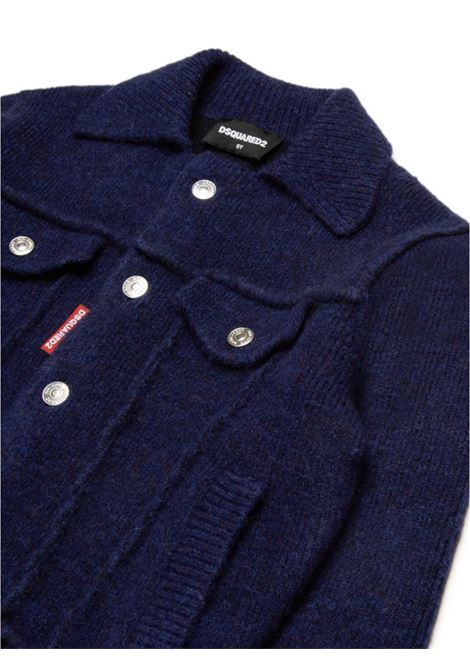 DSQUARED2 KIDS Giacca In Maglia Effetto Denim Indaco - DSQUARED2 KIDS Ritorno libero