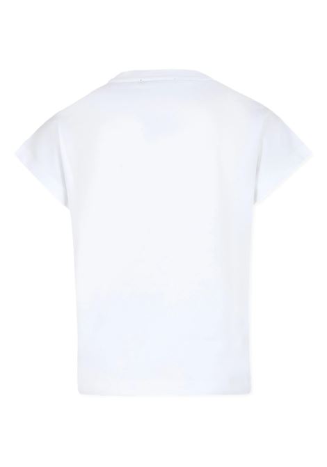 BALMAIN KIDS T-Shirt Bianca con Logo Stile Romano - BALMAIN KIDS Latest stili