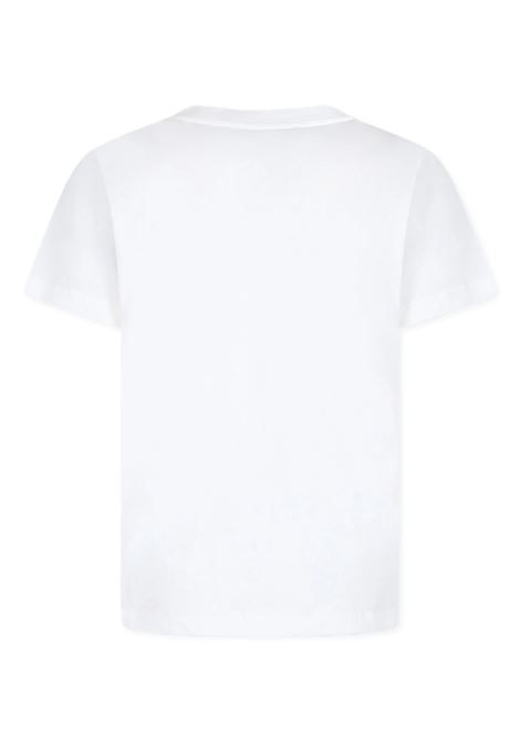 BALMAIN KIDS T-Shirt Bianca con Bottoni e Logo Argentati - BALMAIN KIDS Ultimi due giorni