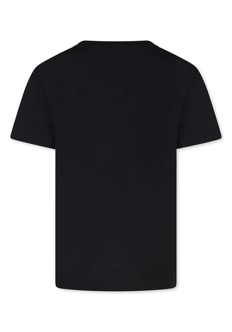 BALMAIN KIDS T-Shirt Nera con Logo Stile Romano Ricamato - BALMAIN KIDS Ultimo giorno