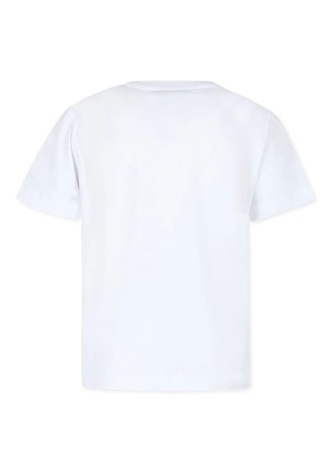 BALMAIN KIDS T-Shirt Bianca con Logo Stile Romano Ricamato - BALMAIN KIDS Sostegno trimestrale