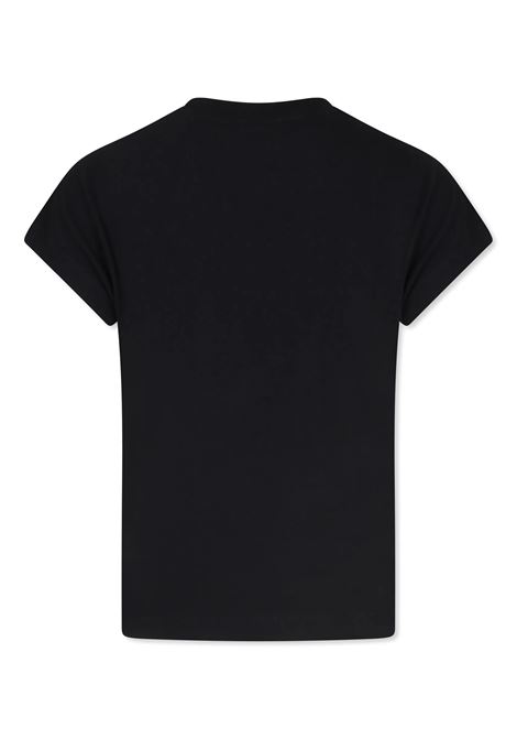 BALMAIN KIDS T-Shirt Nera con Logo Stile Romano - BALMAIN KIDS Discount Store per i nuovi prodotti